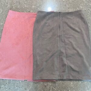 Elegant Pink and Gray Women's Skirt Set